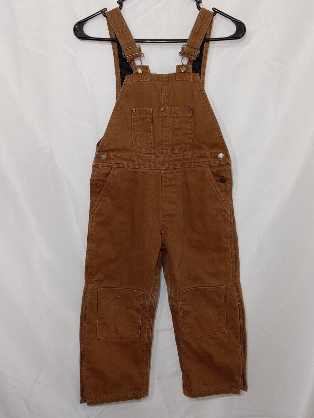 Five Brother Kids Insulated Duck Canvas Bib Overalls Youth Size S Brown Workwear